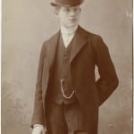 Postcard featuring formal portrait of Karl Loewenstein as a young man, November 18, 1908