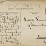 Reverse of postcard featuring Karl Loewenstein in military attire, 1915