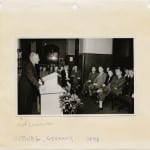 Karl Loewenstein lecturing in Koberg, 1948